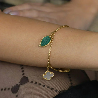 [LUXE] LUCKY SPRING 5 MOTIF GOLD BRACELET