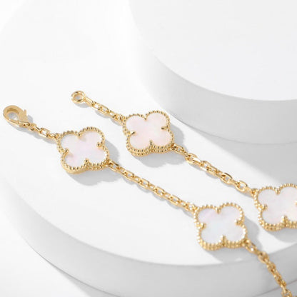 [LUXE] CLOVER 10 MOTIFS WHITE MOTHER OF PEARL NECKLACE