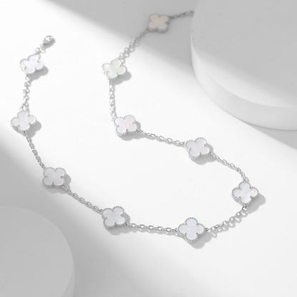 [LUXE] CLOVER 10 MOTIFS WHITE MOTHER OF PEARL NECKLACE