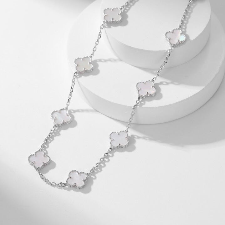 [LUXE] CLOVER 10 MOTIFS WHITE MOTHER OF PEARL NECKLACE