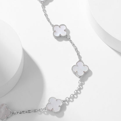 [LUXE] CLOVER 10 MOTIFS WHITE MOTHER OF PEARL NECKLACE