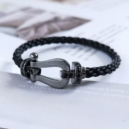 [LUXE]FORCE LARGE SERIES HORSESHOE BLACK SAMURAI BRACELET