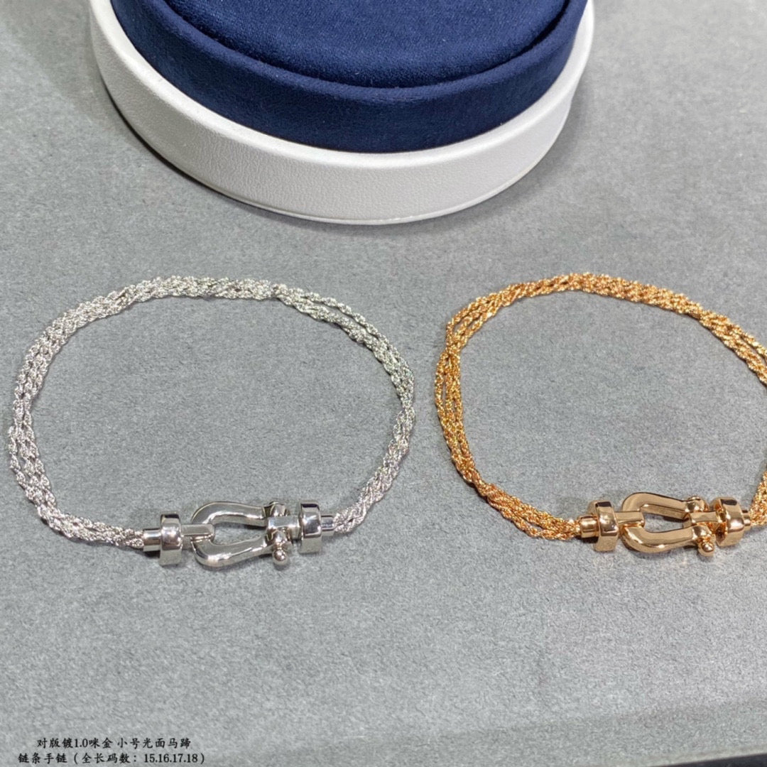 [LUXE]FORCE SMALL HORSESHOE  DIAMOND CHAIN ROPE BRACELET