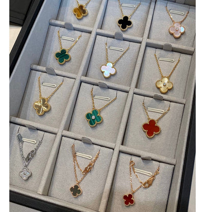 [LUXE] CLOVER 15MM DIAMOND SINGLE FLOWER NECKLACE