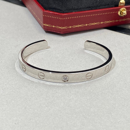 [LUXE]LOVE BRACELET 6.1MM 1 DIAMOND OPEN CUFF