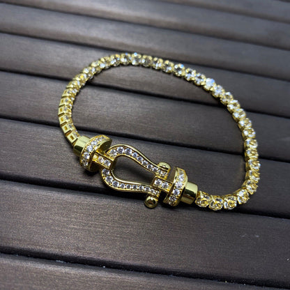 [LUXE]FORCE  HORSESHOE  DIAMOND TENNIS BRACELET