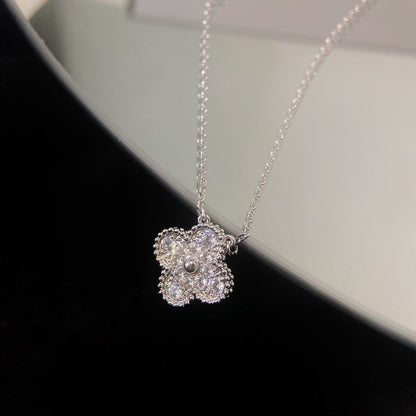 [LUXE] CLOVER 15MM DIAMOND SINGLE FLOWER NECKLACE