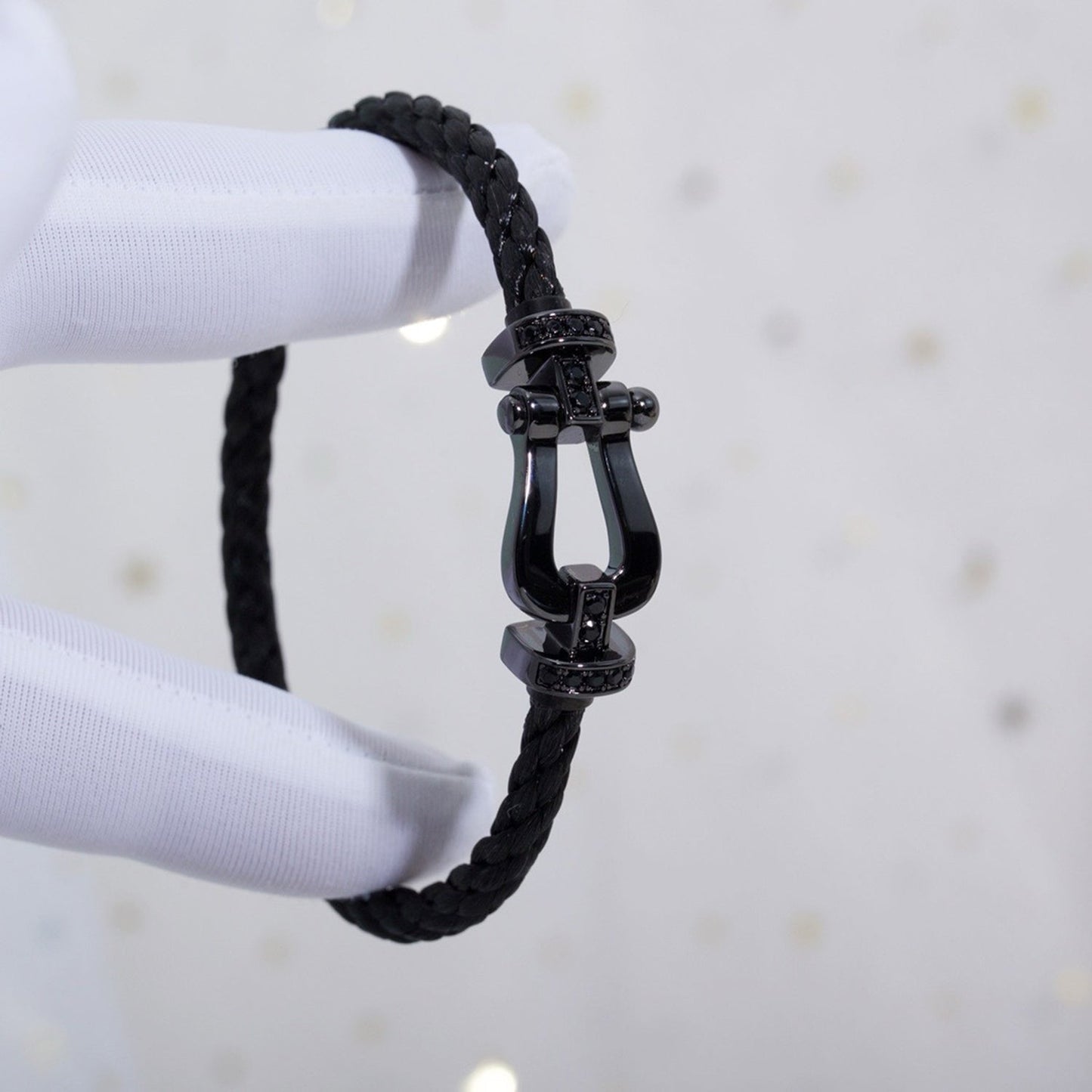 [LUXE]FORCE LARGE SERIES HORSESHOE BLACK SAMURAI BRACELET