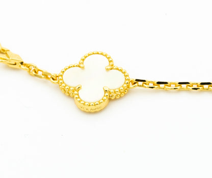 [LUXE] CLOVER BRACELET 5 MOTIFS ONYX MOP