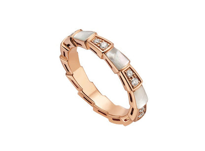 [LUXE]SERPENTI RING PINK GOLD DIAMOND MOP 3MM