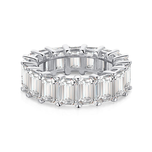 [LUXE]0.75 Carat Elegant Emerald Cut Tennis Ring