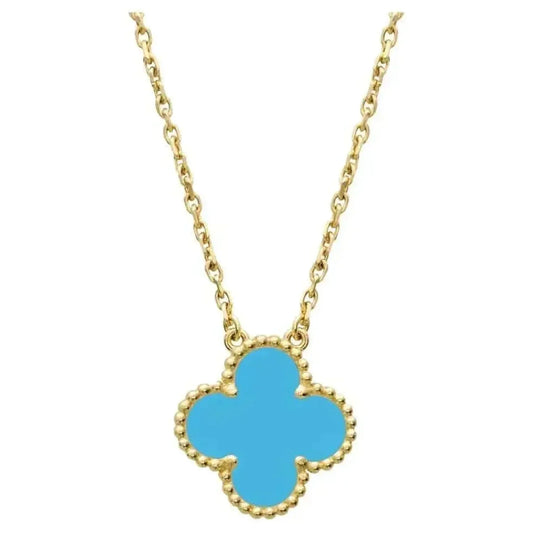 [LUXE] CLOVER 15MM VINTAGE TURQUOISE NECKLACE