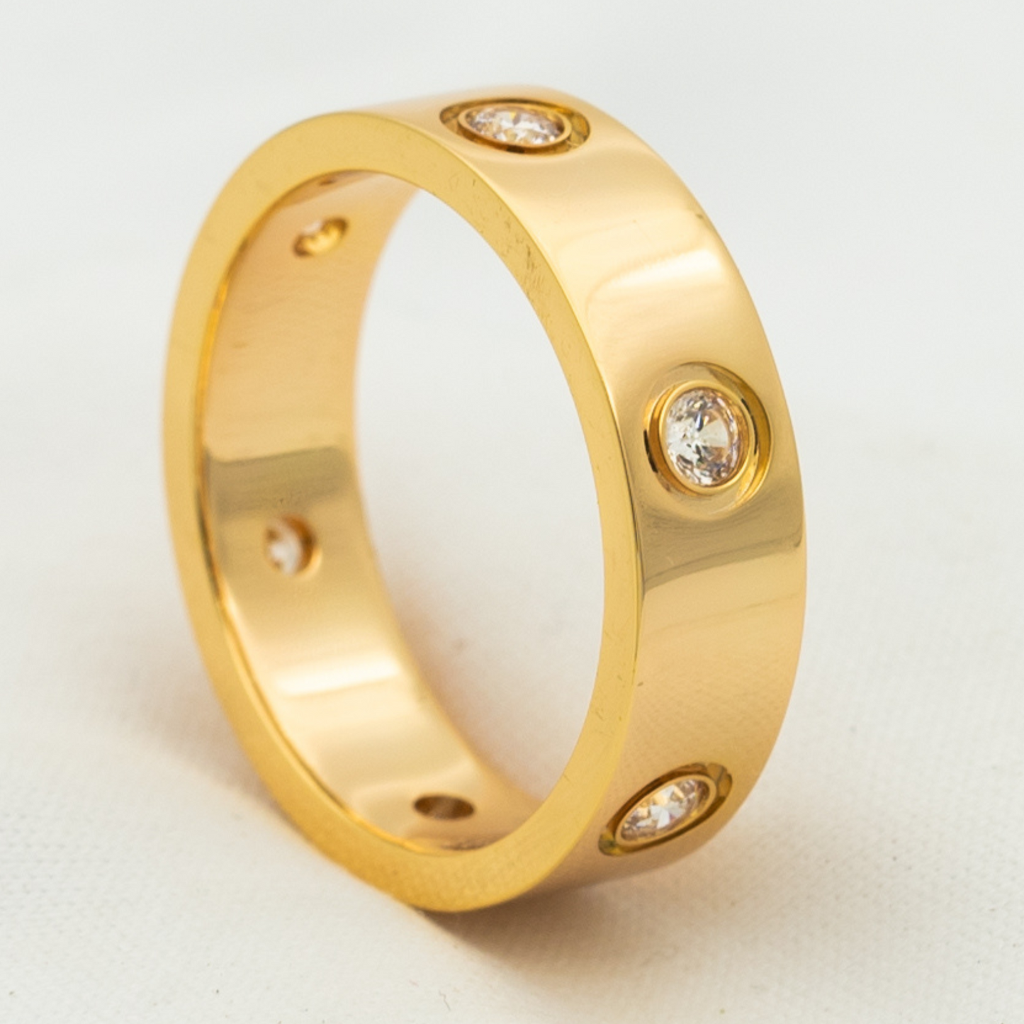 [LUXE]LOVE RING 5.5MM 6 DIAMONDS PINK GOLD