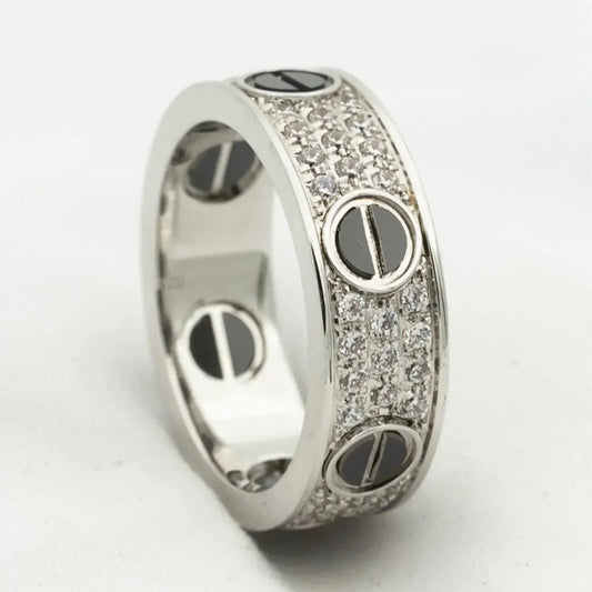 [LUXE]LOVE RING 5.5MM DIAMONDS PAVED CERAMIC