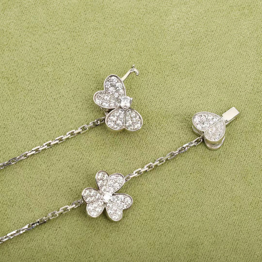 [LUXE] FRIVOLE SILVER 9 FLOWERS NECKLACE