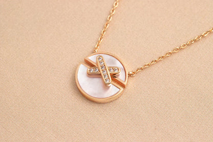 [LUXE]JEUX DE ROSE GOLD DIAMOND NECKLACE