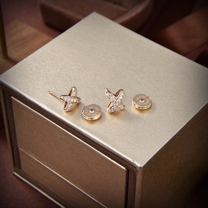 [LUXE]JEUX DE GOLD DIAMOND EARRINGS