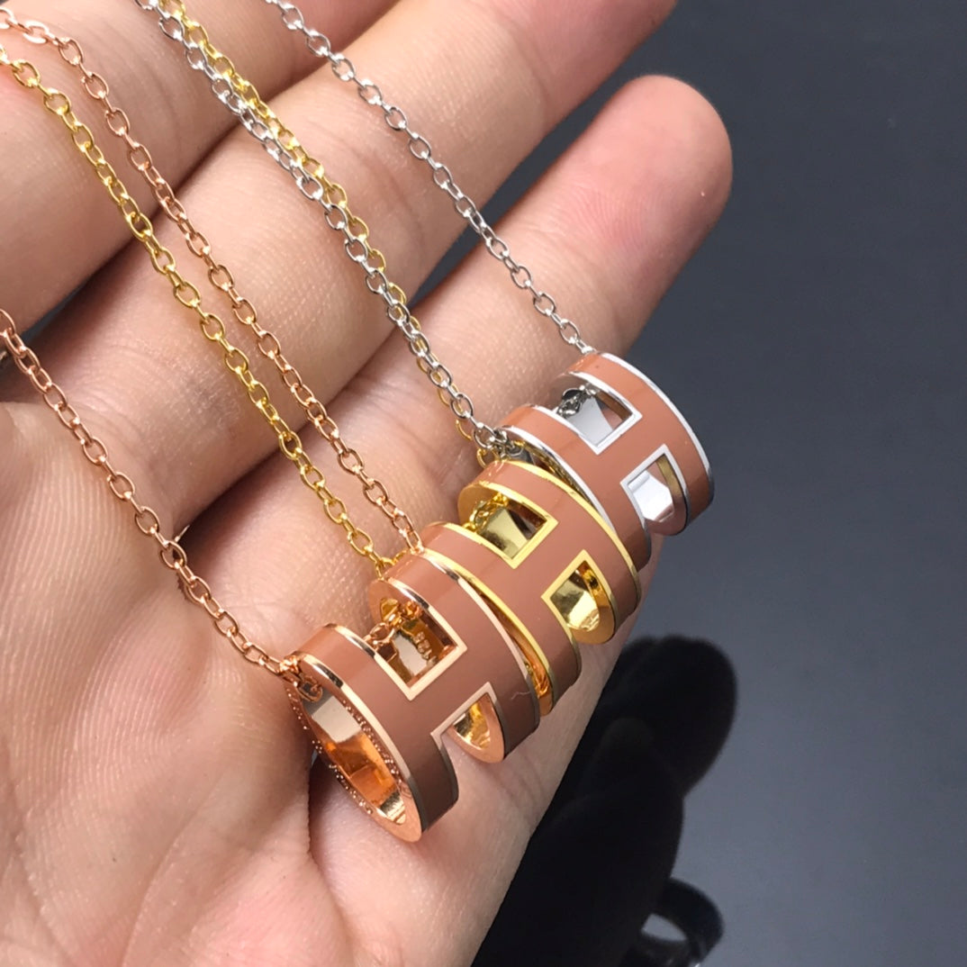 [LUXE]H NECKLACE BROWN