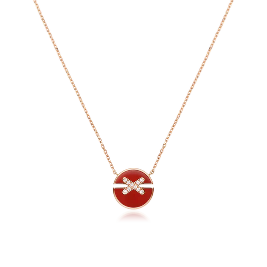 [LUXE]JEUX DE ROSE GOLD DIAMOND NECKLACE