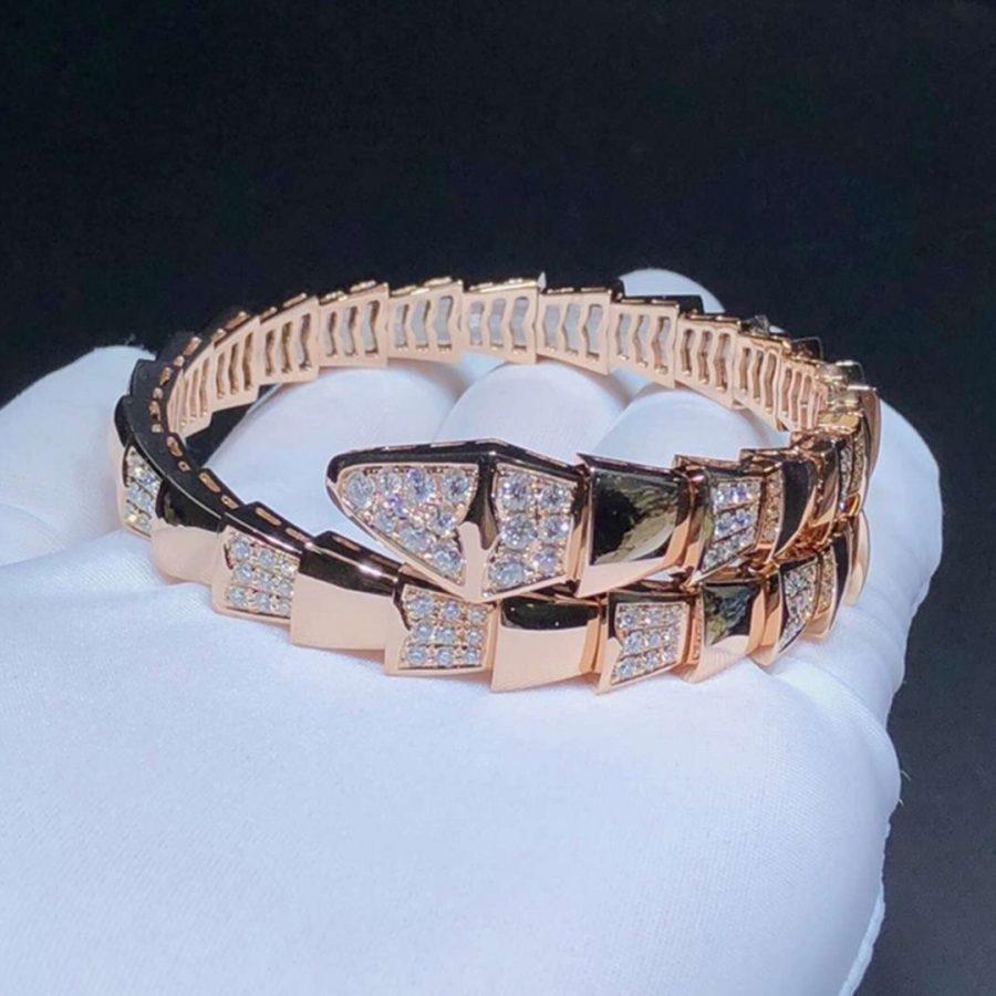 [LUXE]SERPENTI WIDE BRACELET PINK GOLD DIAMOND