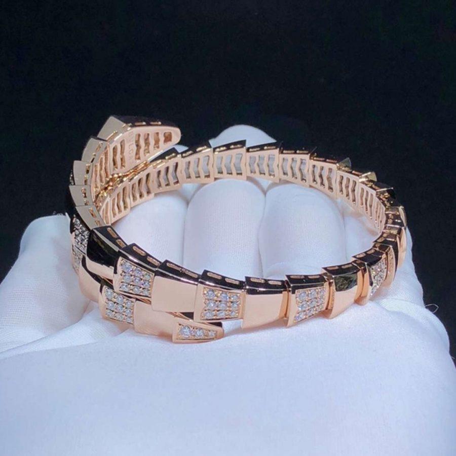 [LUXE]SERPENTI WIDE BRACELET PINK GOLD DIAMOND