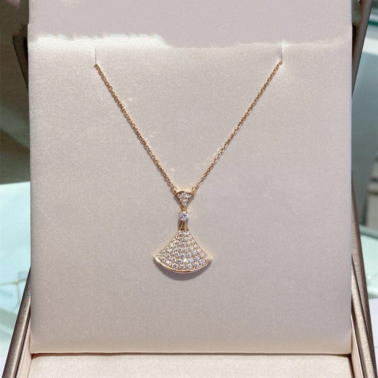 [LUXE]DREAM NECKLACE PINK GOLD FULL DIAMOND