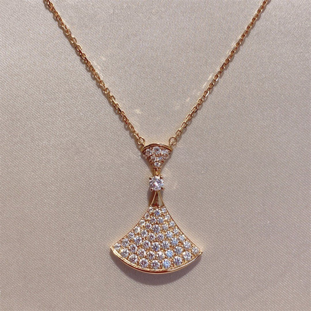 [LUXE]DREAM NECKLACE PINK GOLD FULL DIAMOND