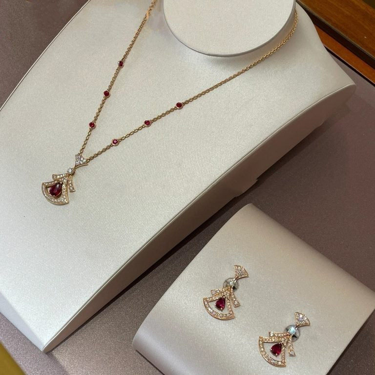 [LUXE]DREAM NECKLACE CARNELIAN DIAMOND PINK GOLD