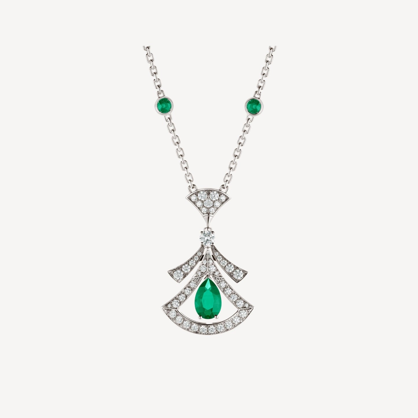 [LUXE]DREAM NECKLACE MALACHITE DIAMOND SILVER