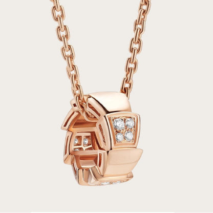 [LUXE]SERPENTI PEDANT DIAMOND PINK GOLD NECKLACE