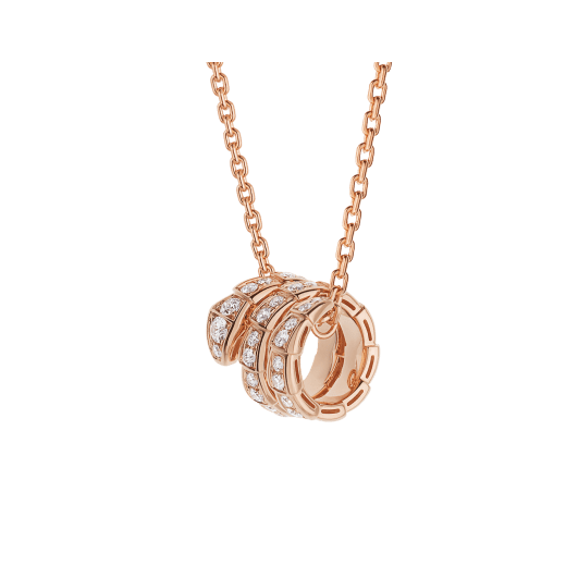 [LUXE]SERPENTI PINK GOLD NECKLACE DOUBLE RING DIAMOND