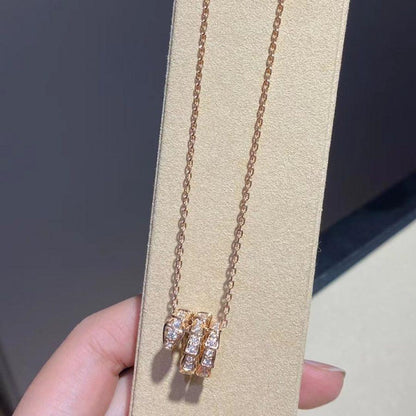 [LUXE]SERPENTI PINK GOLD NECKLACE DOUBLE RING DIAMOND