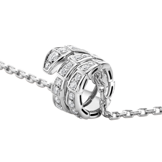 [LUXE]SERPENTI SILVER NECKLACE DOUBLE RING DIAMOND