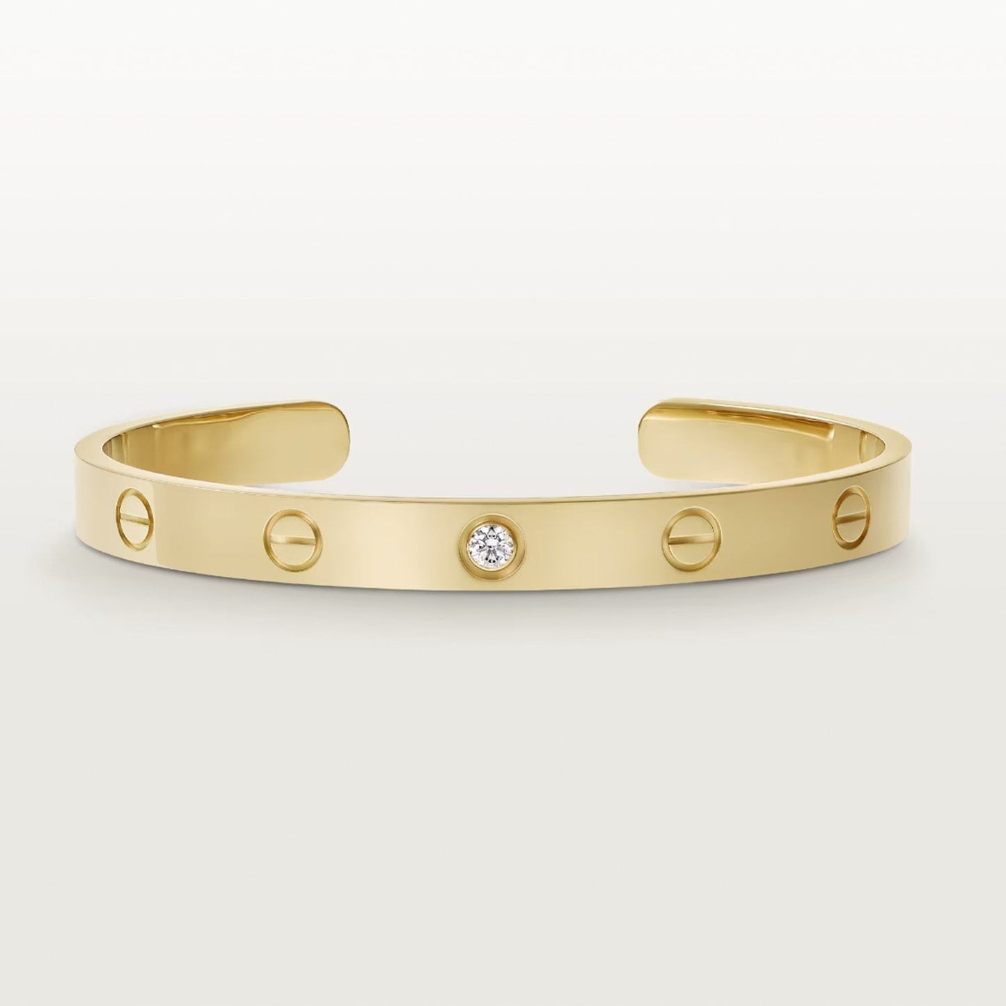 [LUXE]LOVE BRACELET 6.1MM 1 DIAMOND OPEN CUFF