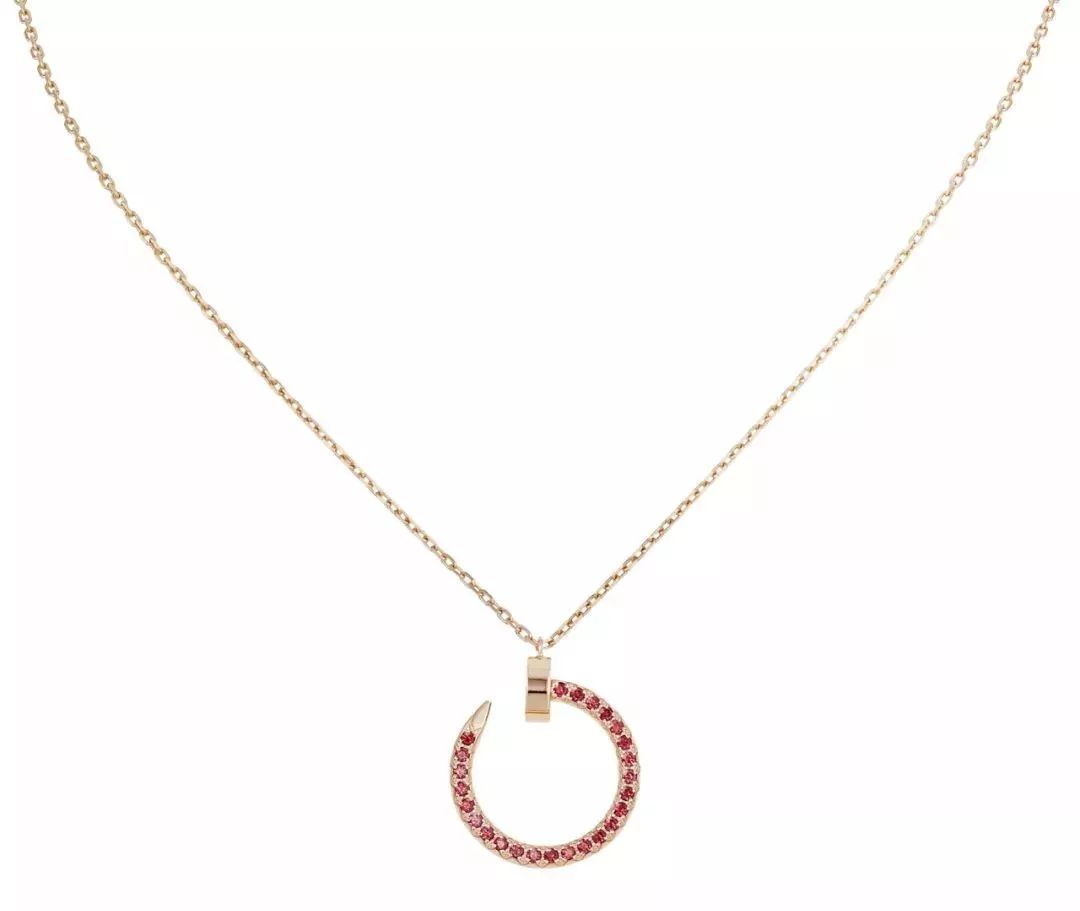 [LUXE]JUSTE NECKLACE GOLD RED DIAMONDS