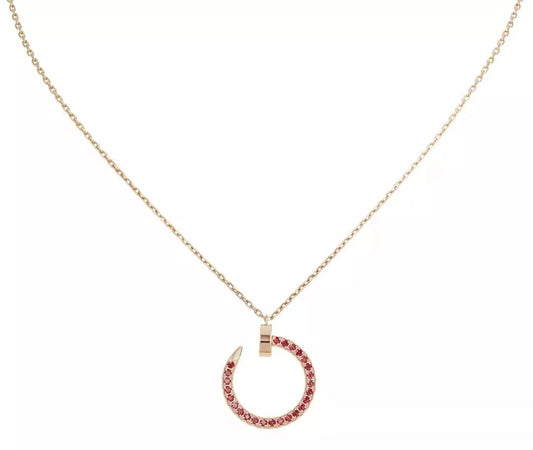 [LUXE]JUSTE NECKLACE GOLD RED DIAMONDS