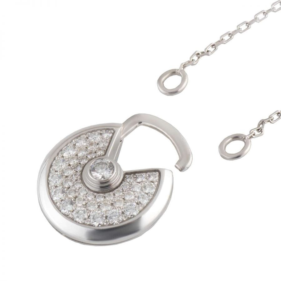 [LUXE]AMULETTE SILVER FULL DIAMOND NECKLACE