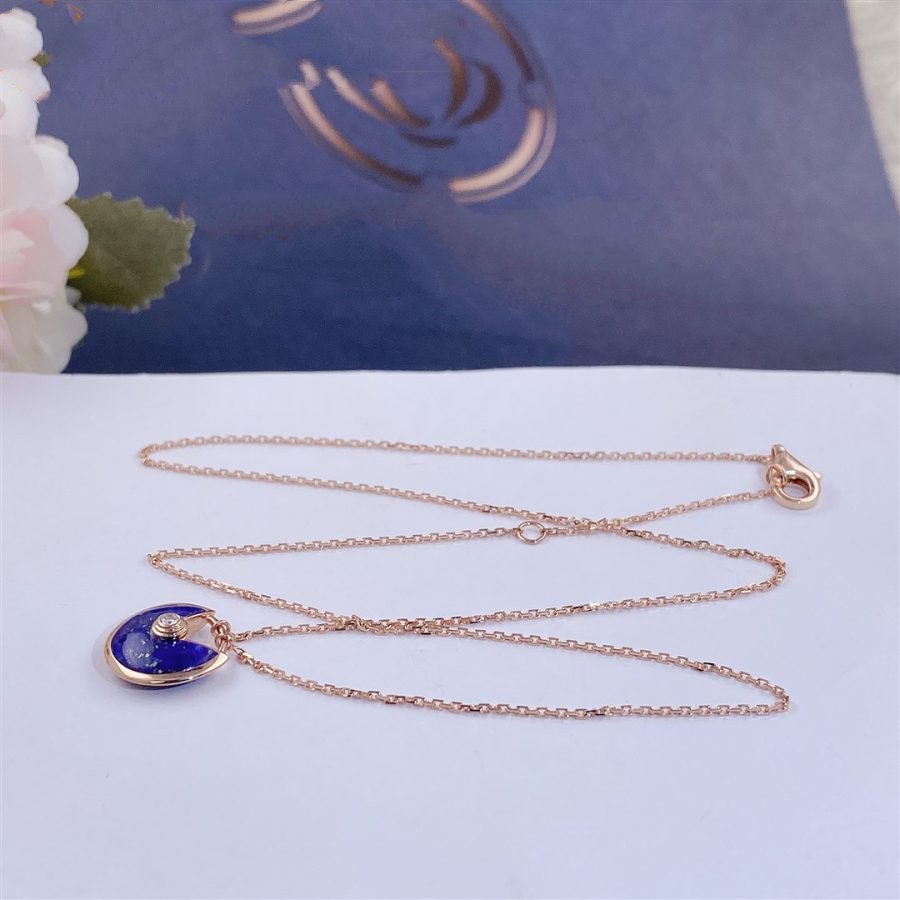 [LUXE]AMULETTE ROSE GOLD AGATE NECKLACE