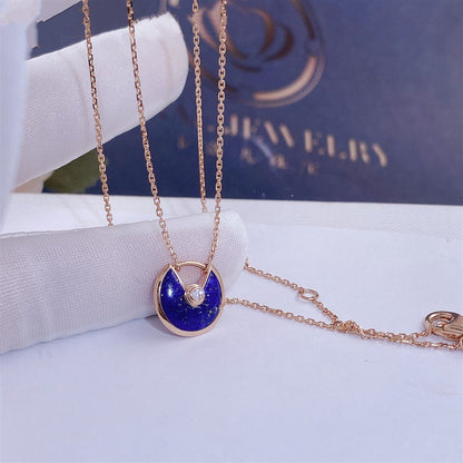 [LUXE]AMULETTE ROSE GOLD AGATE NECKLACE