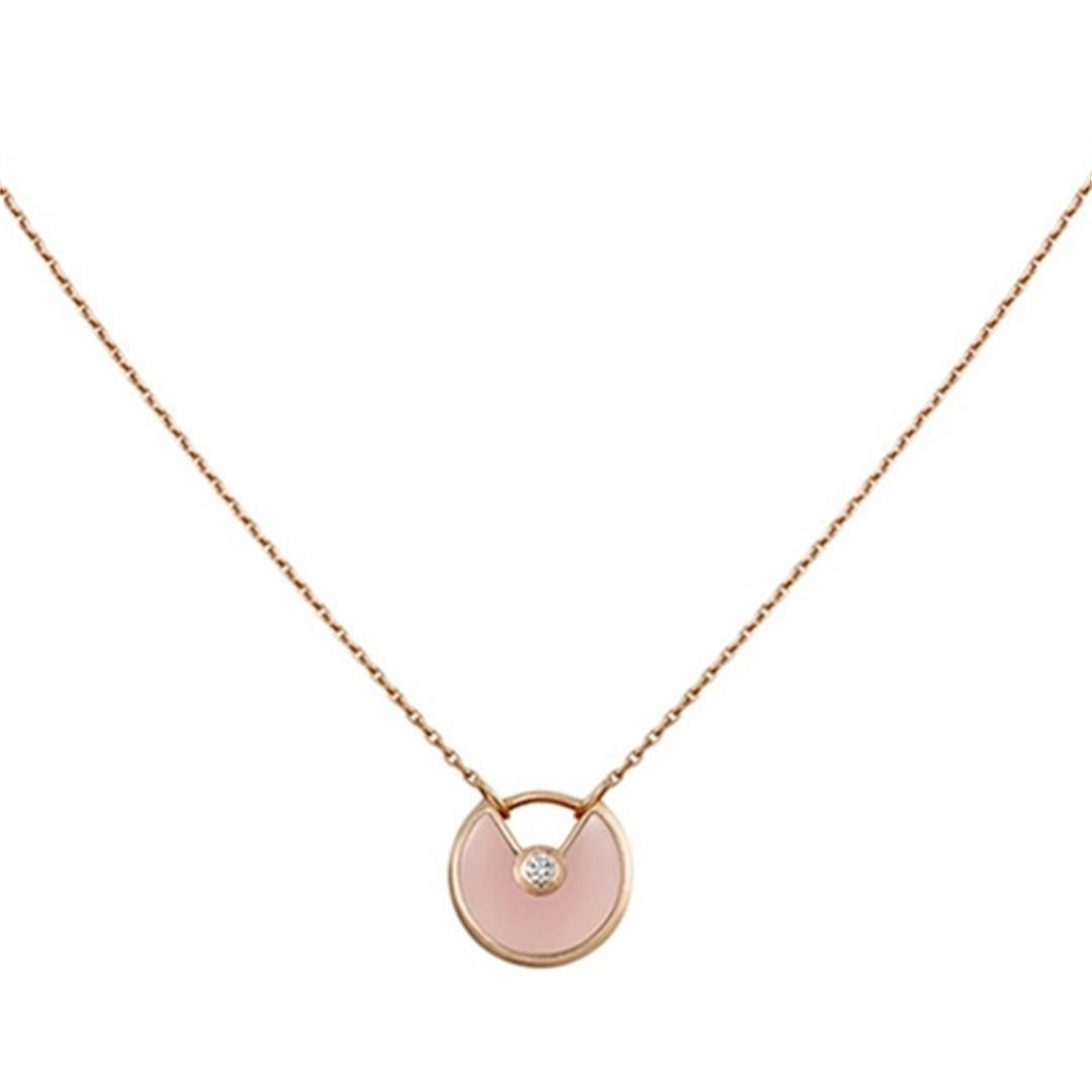 [LUXE]AMULETTE ROSE GOLD PINK MOP NECKLACE