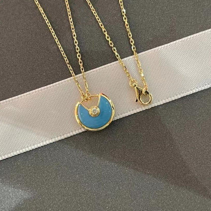 [LUXE]AMULETTE GOLD TURQUOISE NECKLACE