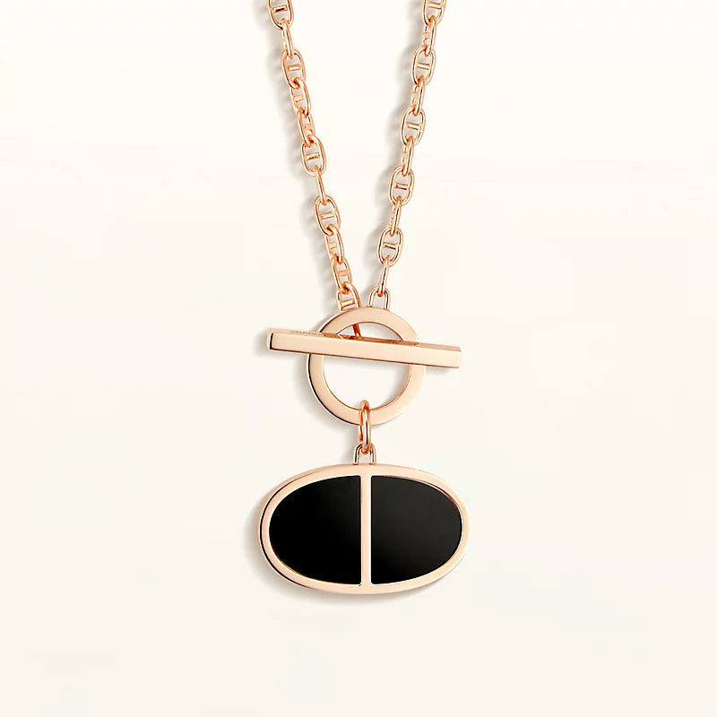 [LUXE]CHAINE VERSO BLACK CERAMIC NECKLACE