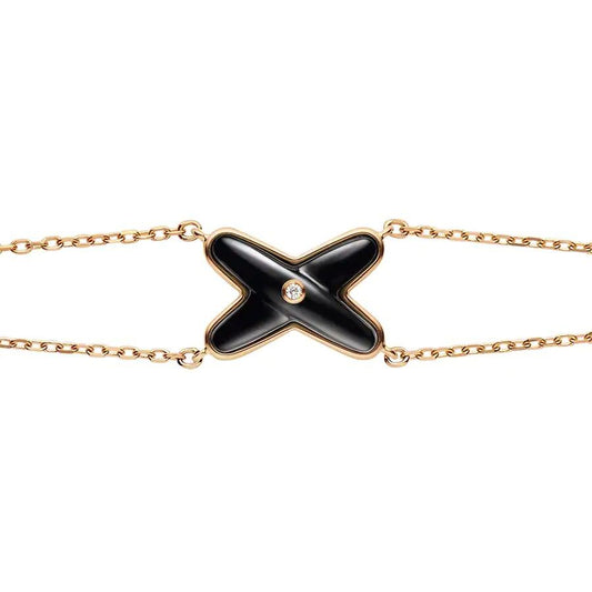 [LUXE]JEUX BRACELET ONYX PINK GOLD 1 DIAMOND