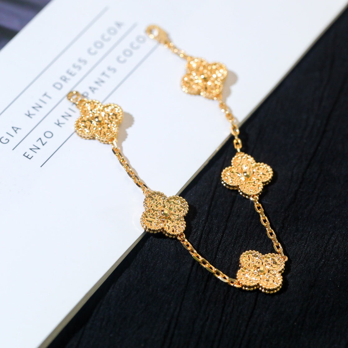 [LUXE] CLOVER 5 MOTIFS BRONZING BRACELET