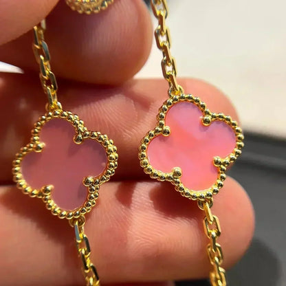 [LUXE] CLOVER 5 PINK MOP BRACELET