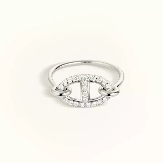 [LUXE]RONDE SMALL SILVER DIAMOND RING