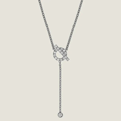 [LUXE]FINESSE SILVER DIAMOND NECKLACE