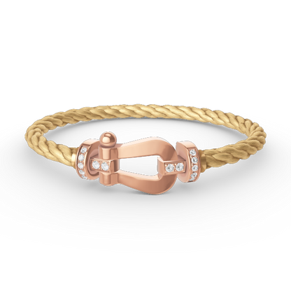 [LUXE]FORCE LARGE HORSESHOE HALF DIAMOND BRACELET ROSE GOLD