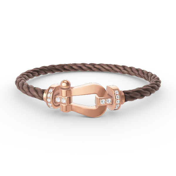 [LUXE]FORCE LARGE HORSESHOE HALF DIAMOND BRACELET ROSE GOLD