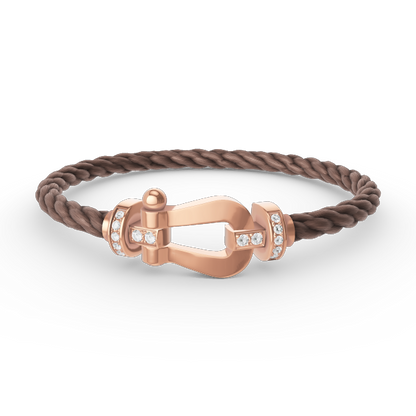 [LUXE]FORCE LARGE HORSESHOE HALF DIAMOND BRACELET ROSE GOLD